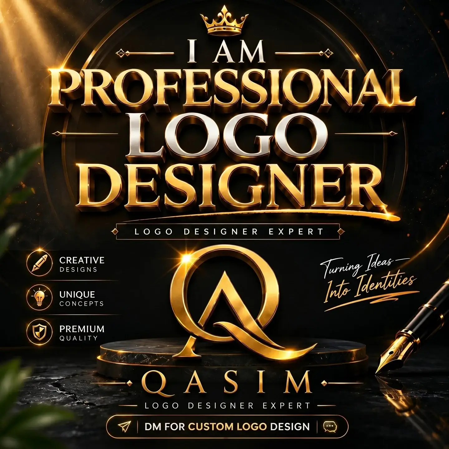 Custom logo design portfolio presentation