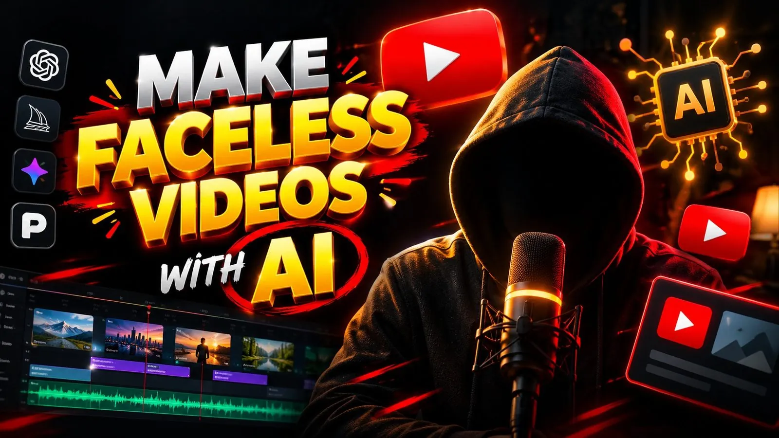 Professional 16:9 thumbnail for Faceless YouTube Videos with Free AI Tools