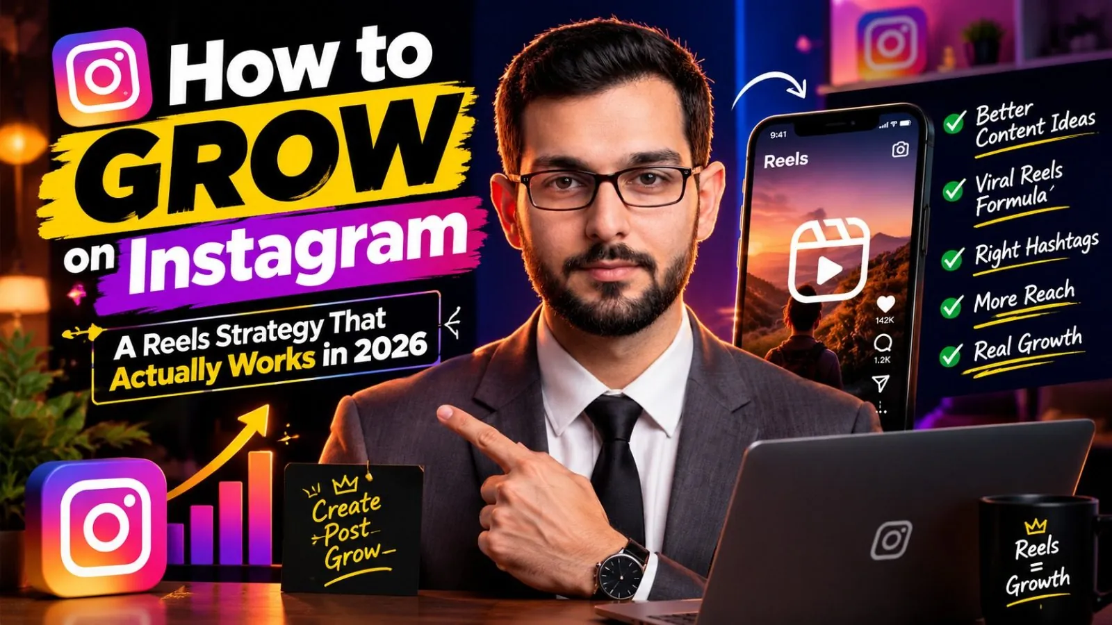 Professional 16:9 thumbnail for How to Grow on Instagram: A Reels Strategy That Actually Works in 2026