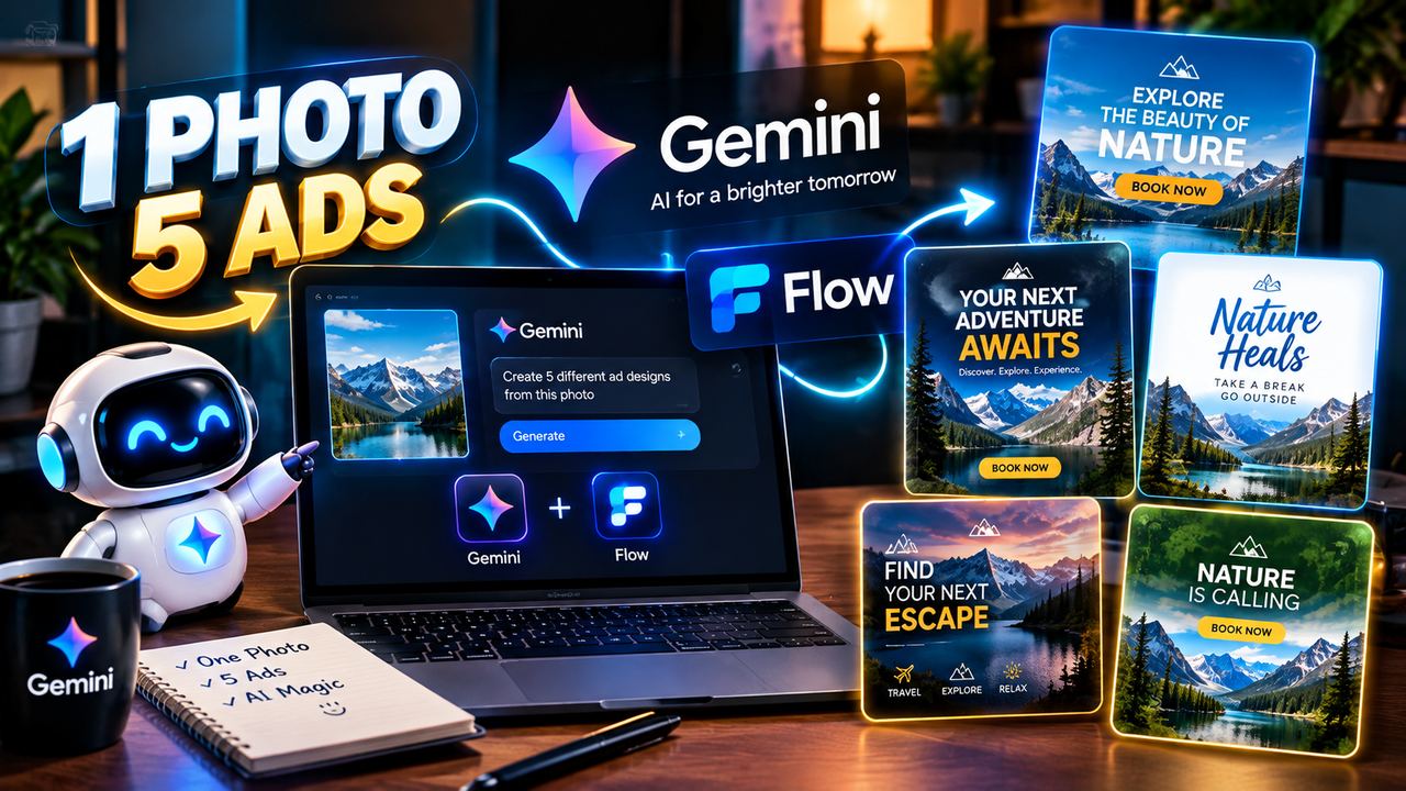 Professional 16:9 thumbnail for 1 Photo = 5 AI Ads: The Product Ad Multiplier (2026)