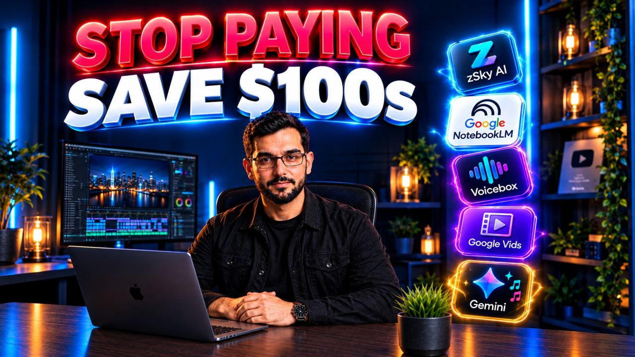Professional 16:9 thumbnail for Save $100s Every Month With These 5 FREE AI Tools! (2026 Guide)