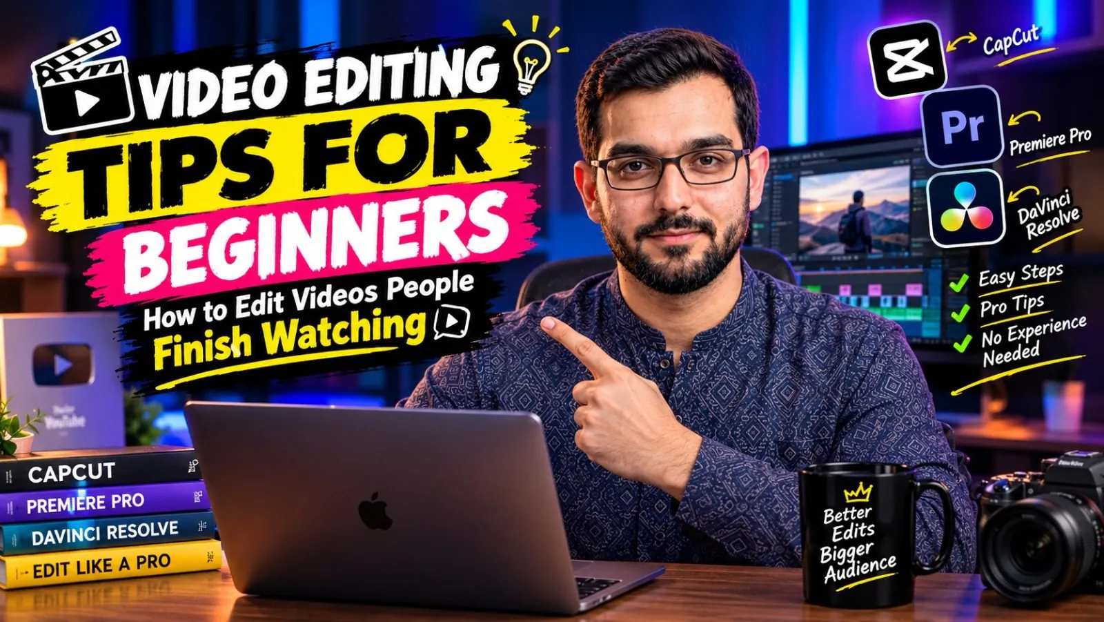 Professional 16:9 thumbnail for Video Editing Tips for Beginners: How to Edit Videos People Finish Watching