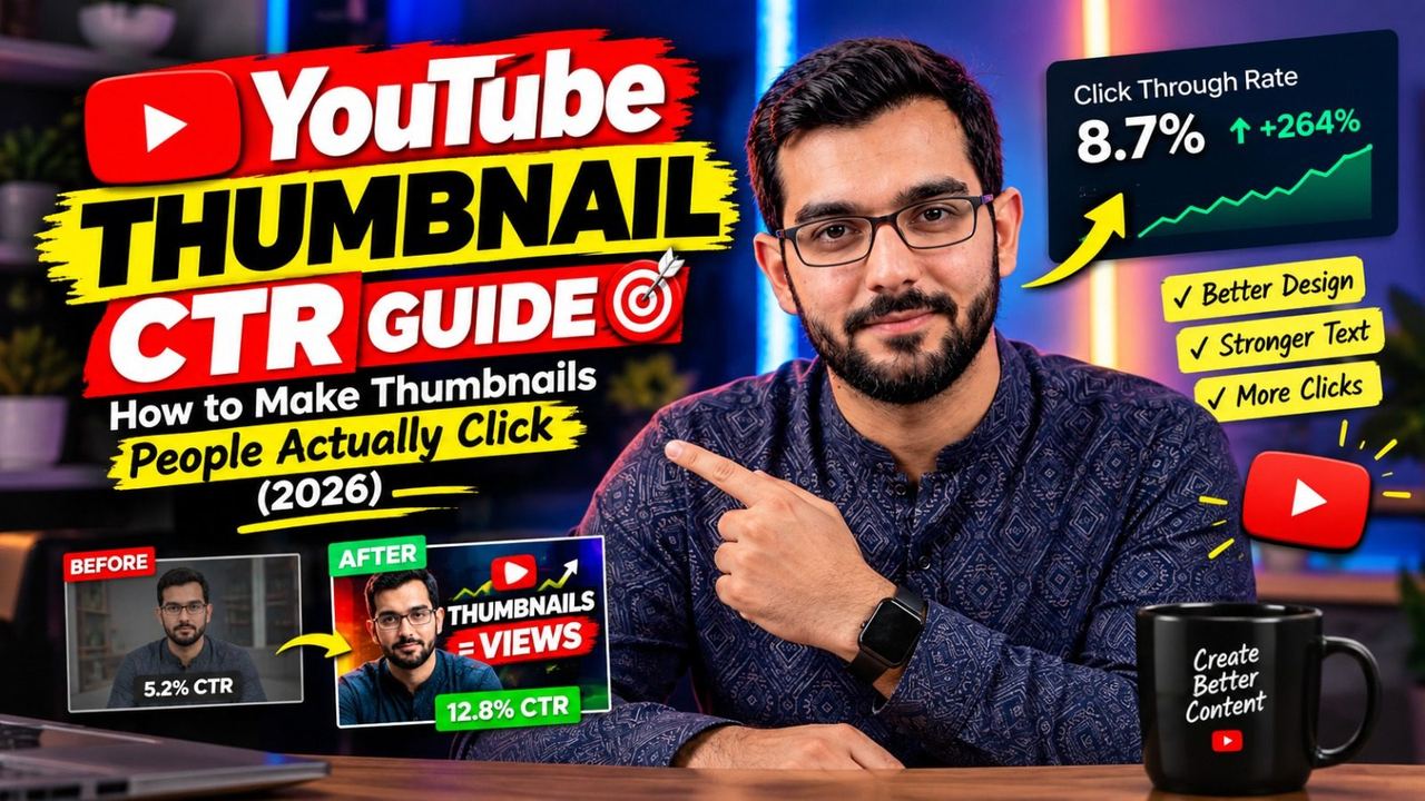 Professional 16:9 thumbnail for YouTube Thumbnail CTR Guide: How to Make Thumbnails People Actually Click (2026)