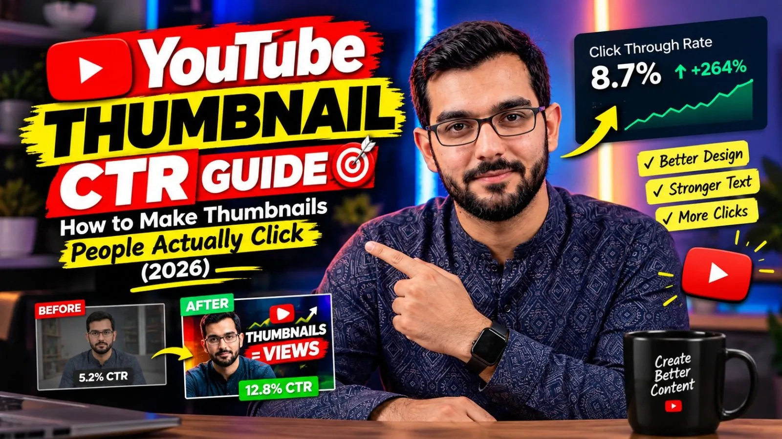 Professional 16:9 thumbnail for YouTube Thumbnail CTR Guide: How to Make Thumbnails People Actually Click (2026)