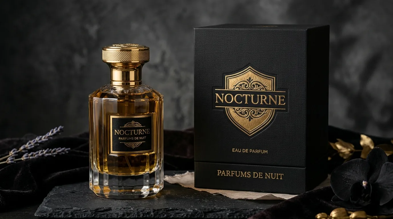 Oud perfume logo and brand identity presentation