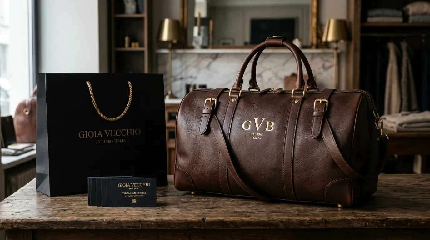 Luxury leather logo and brand identity presentation