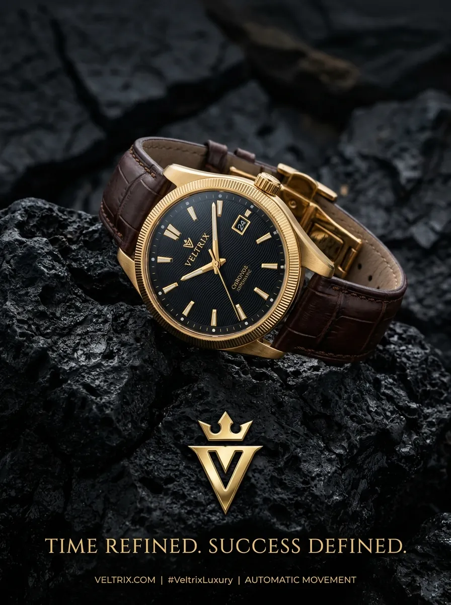Modern watch logo and brand identity presentation