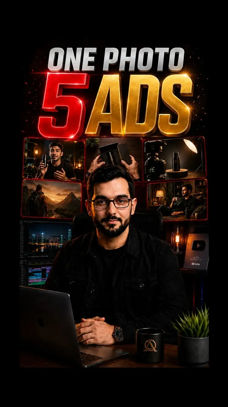 Thumbnail for 1 Photo equals 5 AI Ads Instagram reel