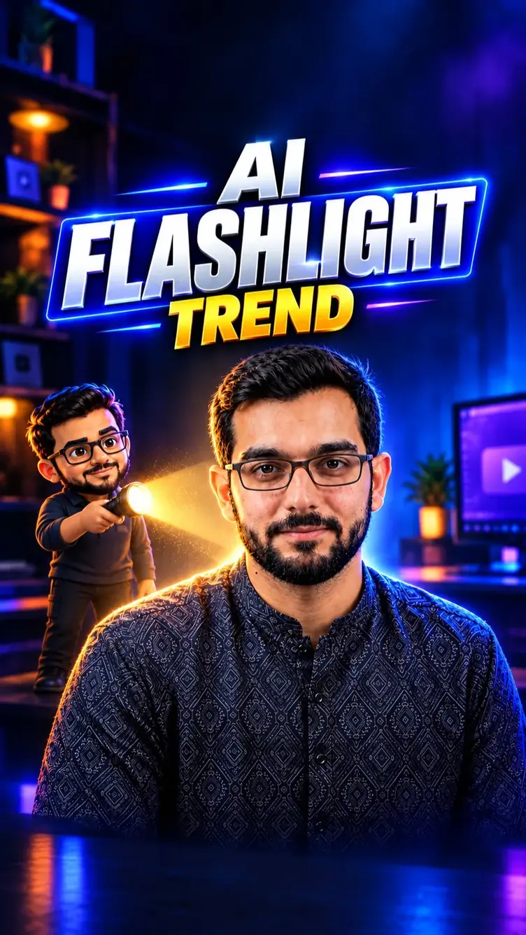 Thumbnail for Viral AI Flashlight Photo Trend (Free Gemini Prompt) Instagram reel