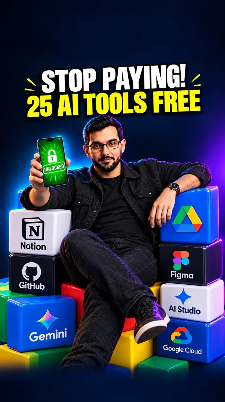 Thumbnail for Google Gemini 3.8 and 25 Pro AI Tools FREE for Students Instagram reel