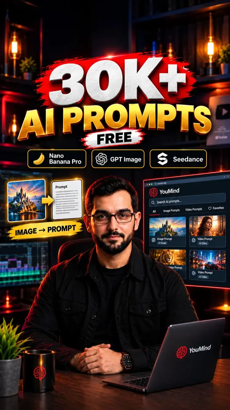 Thumbnail for 30,000+ FREE AI Prompts in One Website Instagram reel