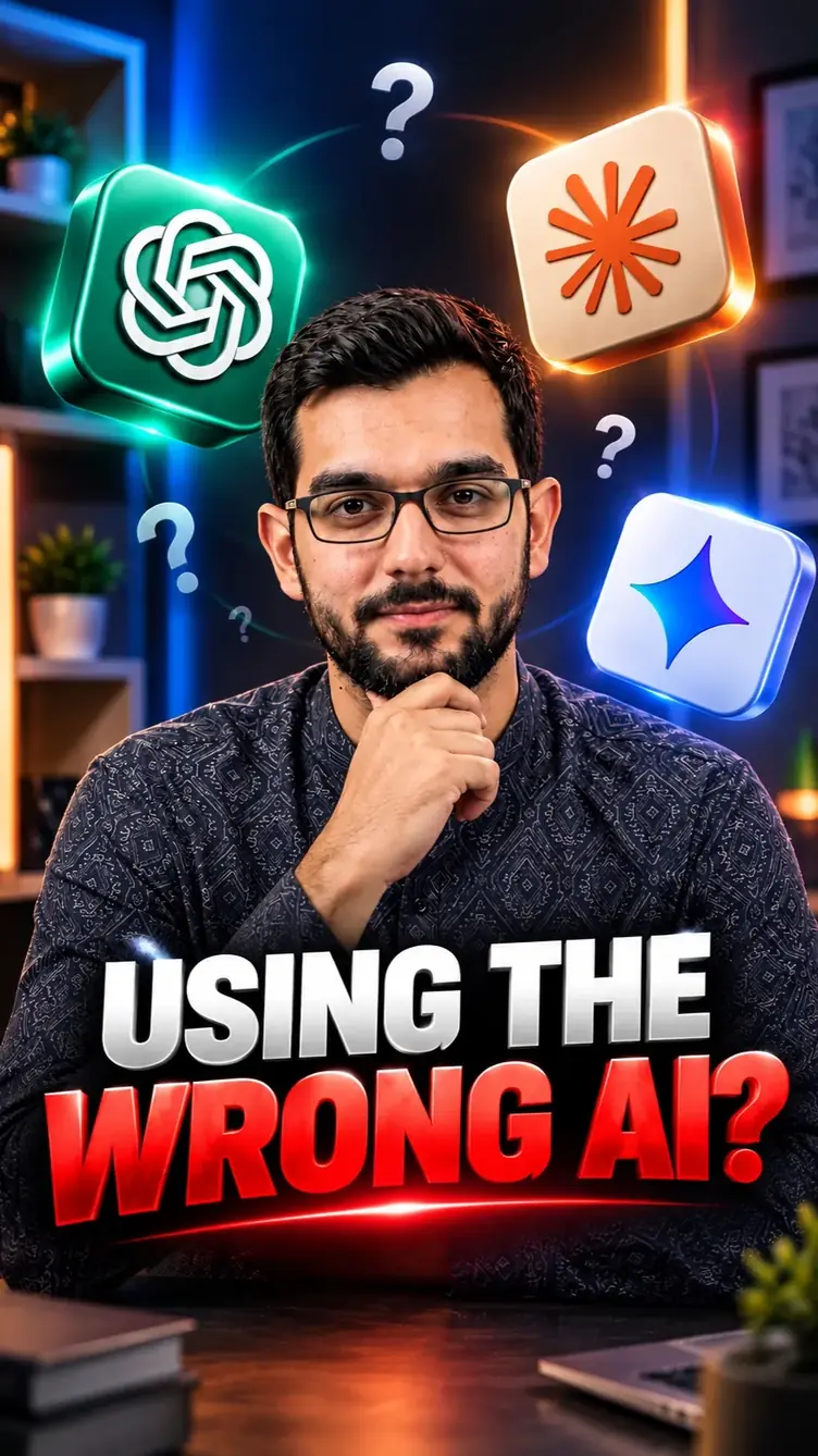 Thumbnail for Stop Using the Wrong AI! ChatGPT vs Claude vs Gemini Explained Instagram reel
