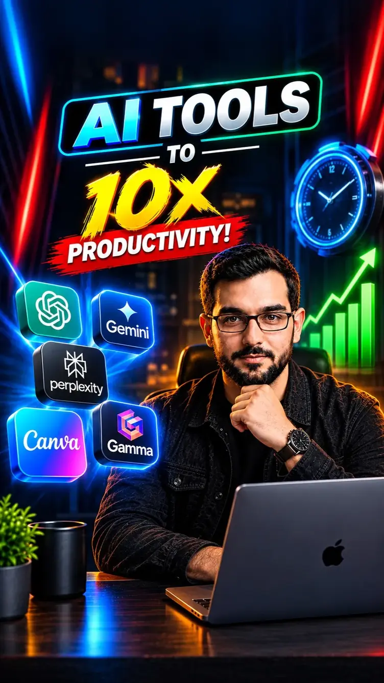 Thumbnail for 5 FREE AI Tools to 10x Your Productivity in Minutes Instagram reel