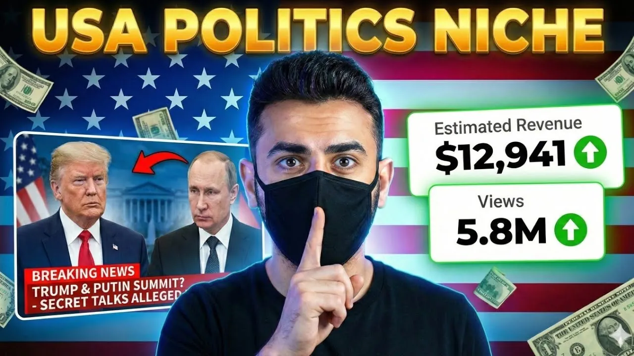 Monetize in 7 Days AI politics niche YouTube thumbnail