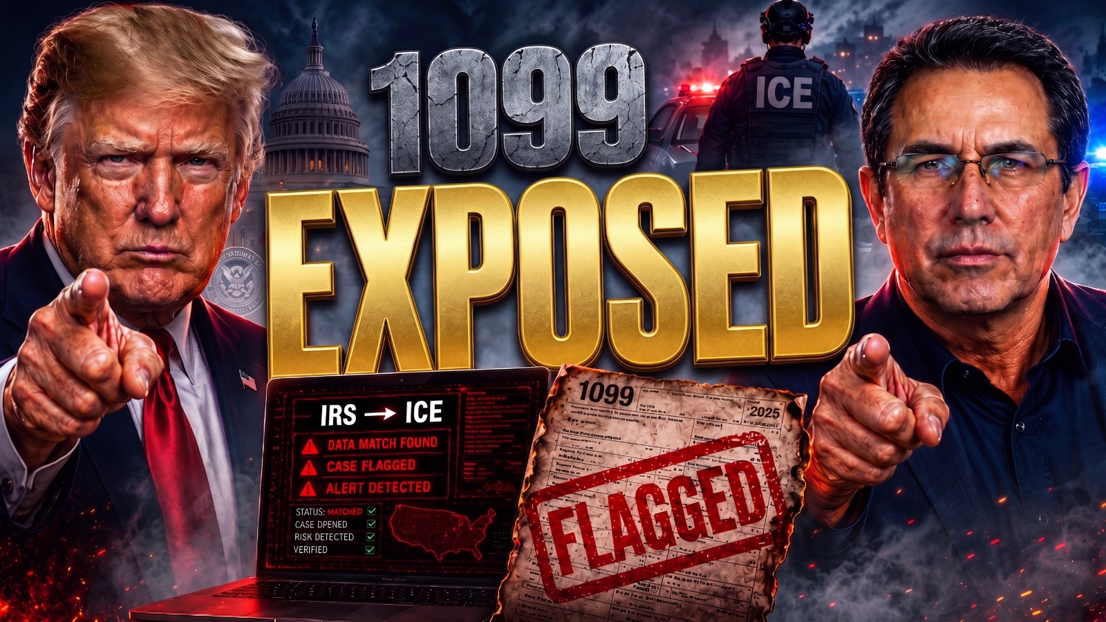 1099 EXPOSED YouTube thumbnail design