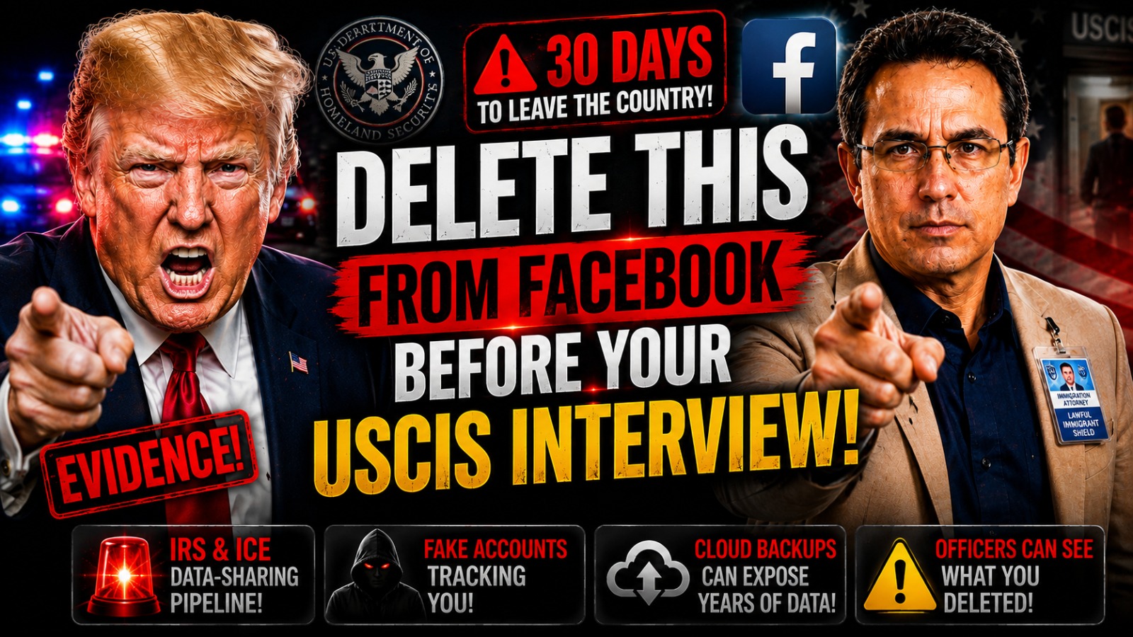 DELETE THIS FROM FACEBOOK BEFORE YOUR USCIS INTERVIEW! YouTube thumbnail design
