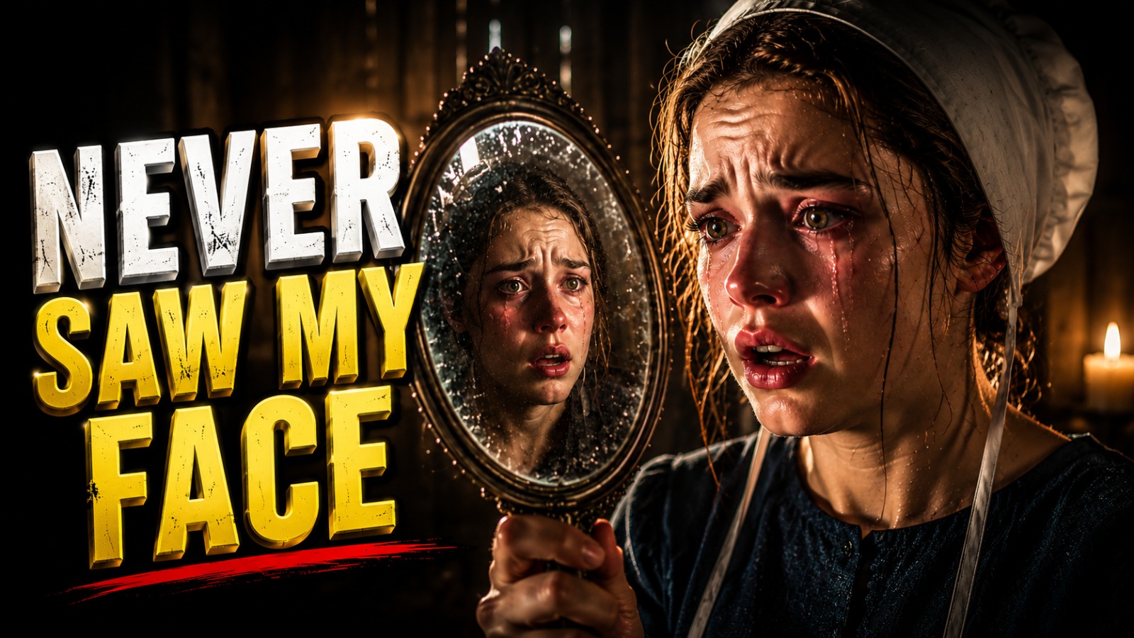NEVER SAW MY FACE YouTube thumbnail design