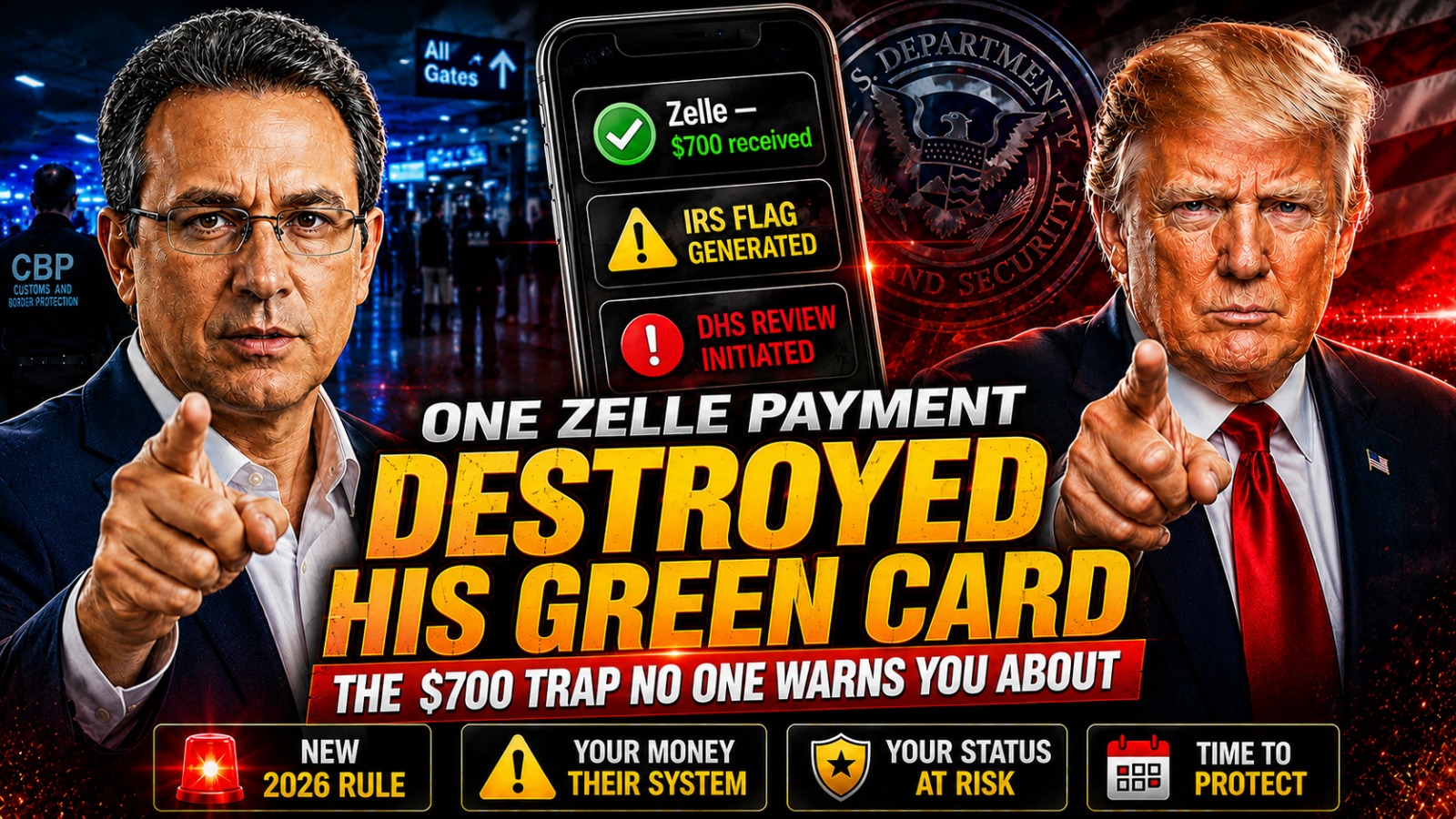 ONE ZELLE PAYMENT DESTROYED HIS GREEN CARD YouTube thumbnail design